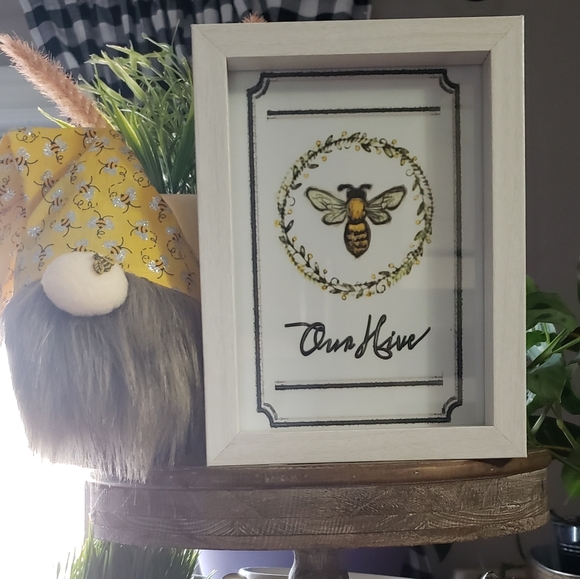 5 x 7 Our Hive picture with frame. White mdf. - Picture 1 of 4